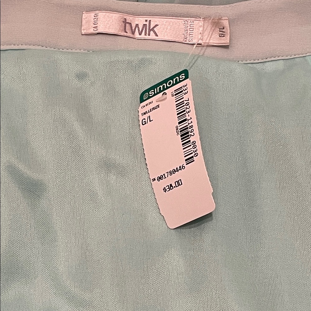 NWT twik Elegant Mint Green Pleated Midi Skirt - Picture 7 of 9